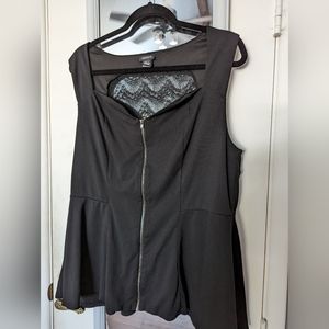 Zipper front peplum top